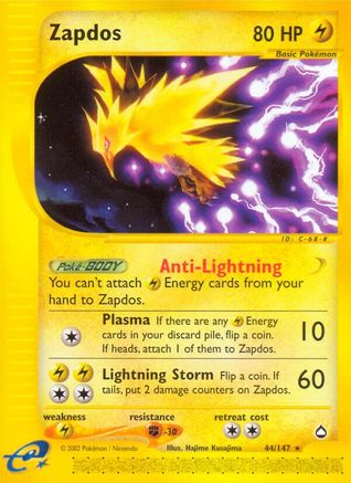 Zapdos  Aquapolis - Rare