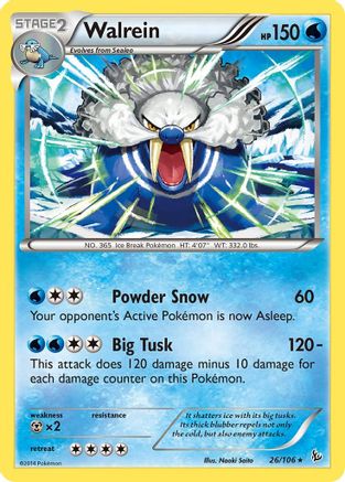 Walrein 026  - Reverse Holofoil XY  Flashfire - Rare
