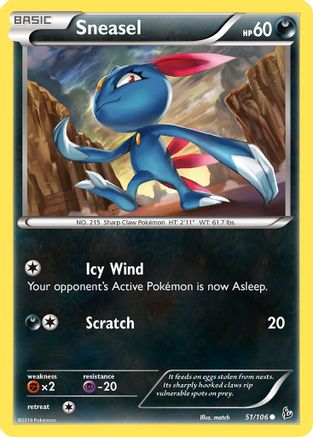 Sneasel (51) 051  - Reverse Holofoil XY  Flashfire - Common