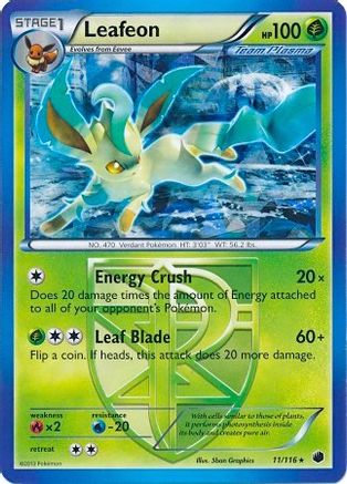 Leafeon - 11/116 (BW Plasma Freeze)/116  - Holofoil Deck Exclusives - Holo Rare