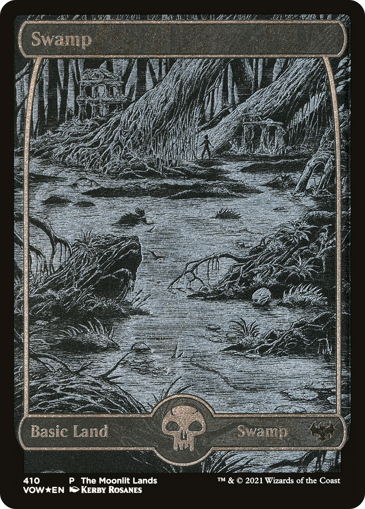 Swamp (The Moonlit Lands) (Foil Etched) [Innistrad: Crimson Vow Promos]