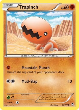 Trapinch 053  - Reverse Holofoil XY  Furious Fists - Common