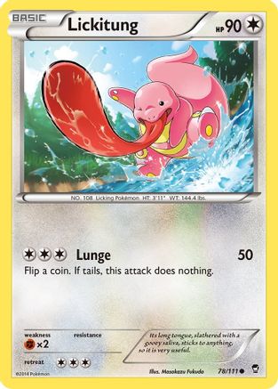Lickitung 078  - Reverse Holofoil XY  Furious Fists - Common