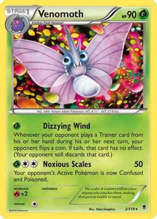Venomoth 002/119  XY  Phantom Forces - Rare