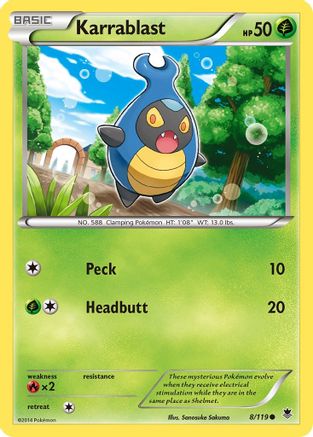 Karrablast  - Reverse Holofoil XY  Phantom Forces - Common