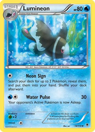 Lumineon  - Reverse Holofoil XY  Phantom Forces - Uncommon