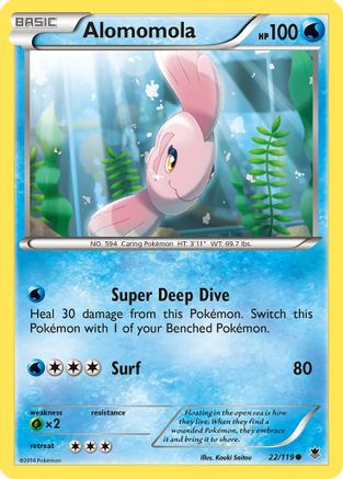Alomomola  - Reverse Holofoil XY  Phantom Forces - Common