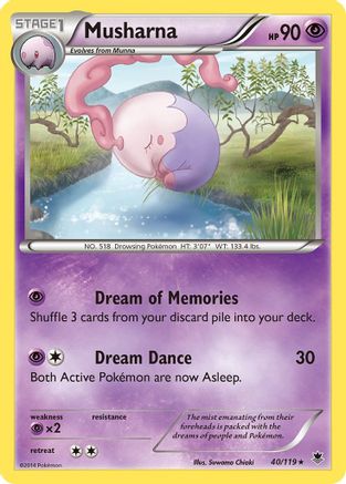 Musharna  - Reverse Holofoil XY  Phantom Forces - Rare