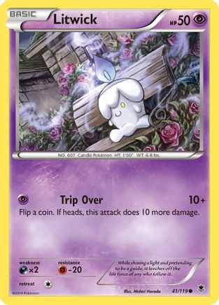 Litwick 041  - Reverse Holofoil XY  Phantom Forces - Common
