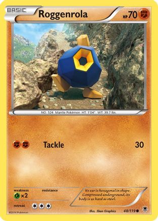 Roggenrola 048  - Reverse Holofoil XY  Phantom Forces - Common