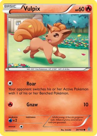 Vulpix 020  - Reverse Holofoil XY  Primal Clash - Common