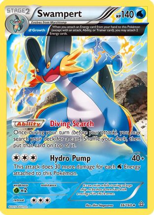 Swampert (Alpha) 036  - Reverse Holofoil XY  Primal Clash - Holo Rare