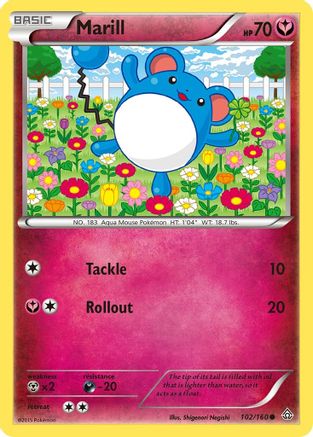 Marill 102  - Reverse Holofoil XY  Primal Clash - Common