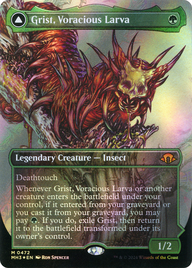 Grist, Voracious Larva // Grist, the Plague Swarm (Borderless) (Textured Foil) [Modern Horizons 3]