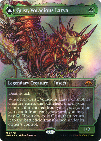 Grist, Voracious Larva // Grist, the Plague Swarm (Borderless) (Textured Foil) [Modern Horizons 3]