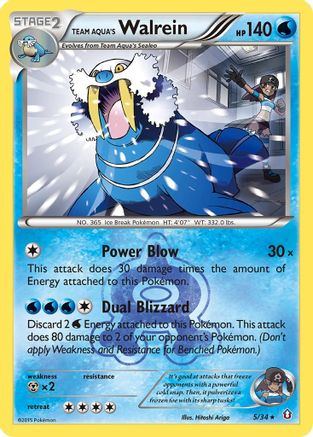Team Aqua's Walrein 005  - Holofoil Double Crisis - Holo Rare