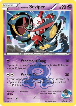 Team Aqua's Seviper 009  - Reverse Holofoil Double Crisis - Common