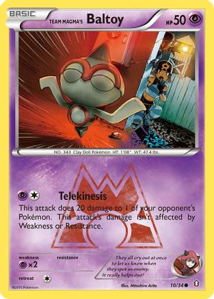 Team Magma's Baltoy 010  - Reverse Holofoil Double Crisis - Common