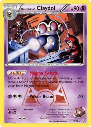 Team Magma's Claydol 011  - Reverse Holofoil Double Crisis - Holo Rare