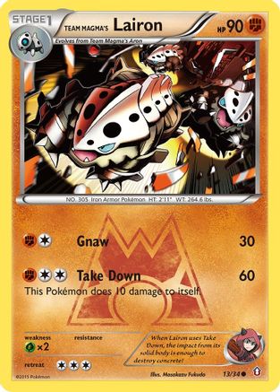 Team Magma's Lairon 013  - Reverse Holofoil Double Crisis - Common