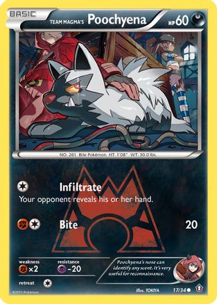 Team Magma's Poochyena 017  - Reverse Holofoil Double Crisis - Common