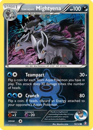 Team Aqua's Mightyena 018  - Reverse Holofoil Double Crisis - Common