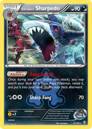 Team Aqua's Sharpedo 021  - Holofoil Double Crisis - Holo Rare