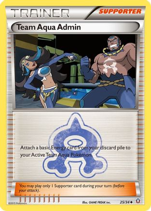 Team Aqua Admin 025  - Reverse Holofoil Double Crisis - Uncommon