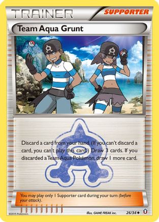 Team Aqua Grunt 026  - Reverse Holofoil Double Crisis - Uncommon