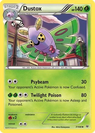 Dustox (7) 007  - Reverse Holofoil XY  Roaring Skies - Uncommon