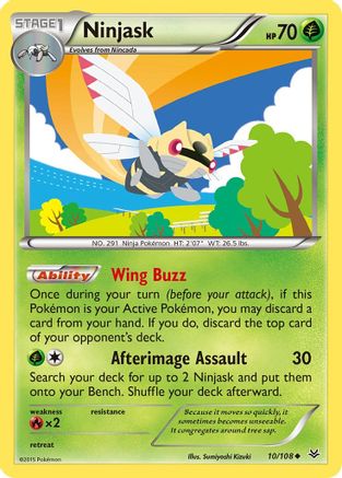 Ninjask 010  - Reverse Holofoil XY  Roaring Skies - Uncommon