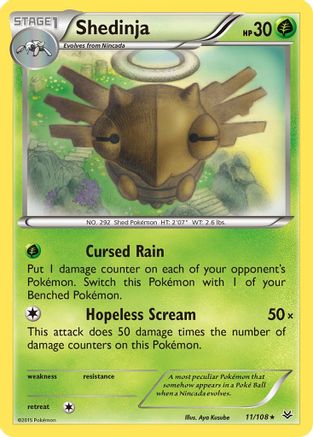 Shedinja 011  - Reverse Holofoil XY  Roaring Skies - Rare