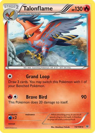Talonflame/108  - Reverse Holofoil XY  Roaring Skies - Rare