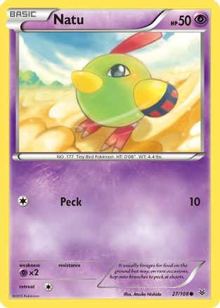 Natu (27) 027  - Reverse Holofoil XY  Roaring Skies - Common