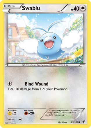 Swablu 073  - Reverse Holofoil XY  Roaring Skies - Common