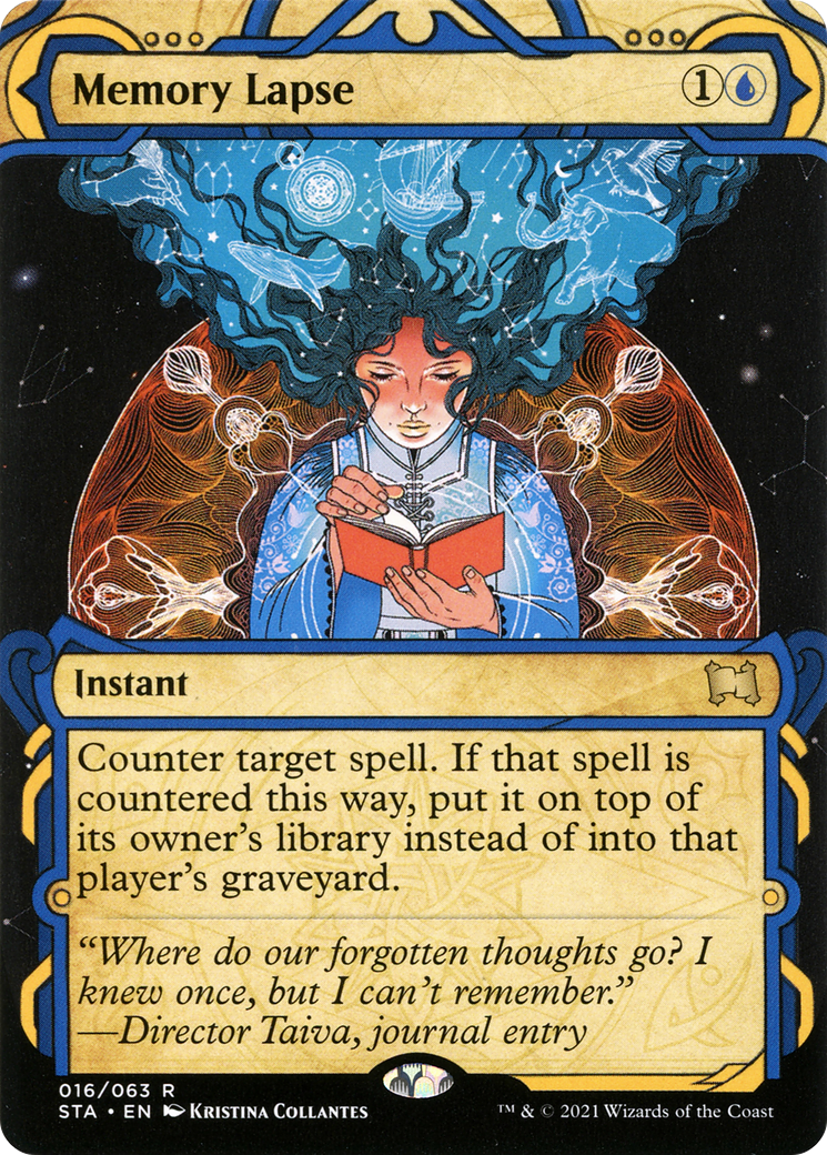 Memory Lapse (STA-016) - Strixhaven Mystical Archive: (Showcase) (Borderless) Etched Foil