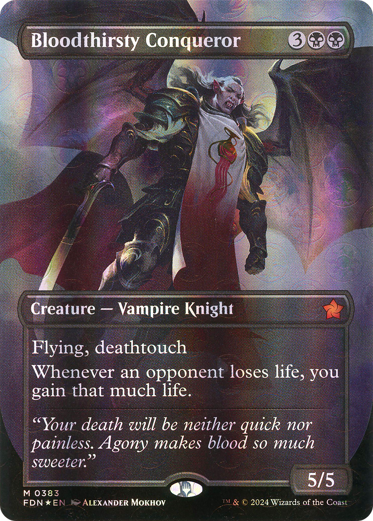 Bloodthirsty Conqueror (Borderless) (Mana Foil) [Foundations]