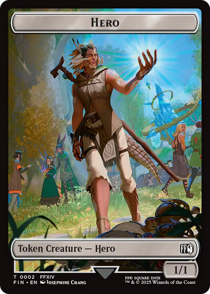 Hero (0002) // Wizard (0014) Double-Sided Token [FINAL FANTASY Tokens]