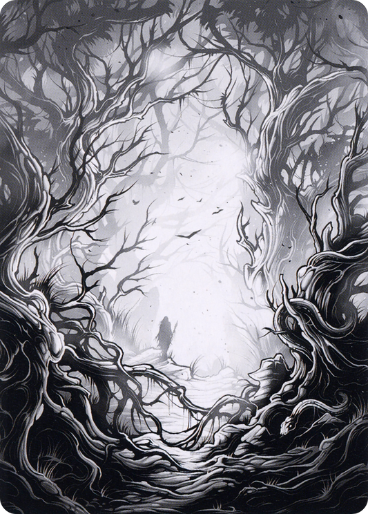 Forest // Forest (AMID-081) - Midnight Hunt Art Series (Borderless) Foil