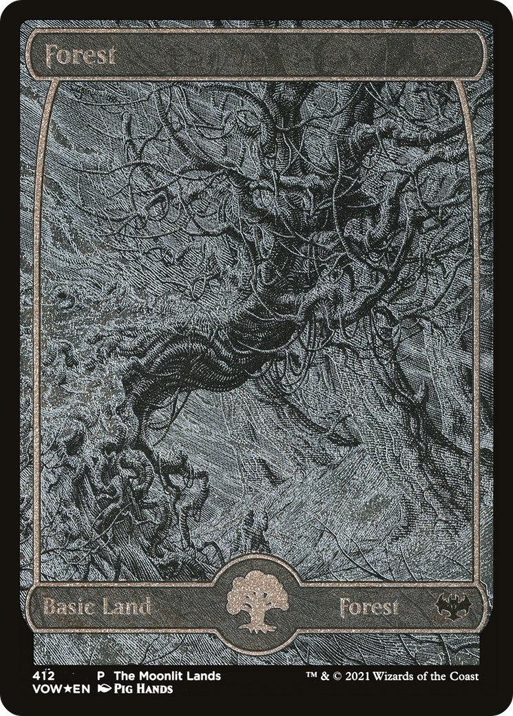 Forest (The Moonlit Lands) (Foil Etched) [Innistrad: Crimson Vow Promos]
