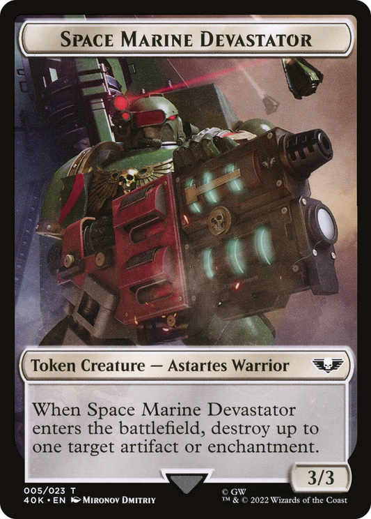 Space Marine Devastator (T40K-005) - Warhammer 40,000 Tokens