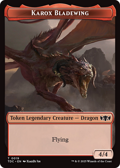 Karox Bladewing // Copy Double-Sided Token [Tarkir: Dragonstorm Commander Tokens]