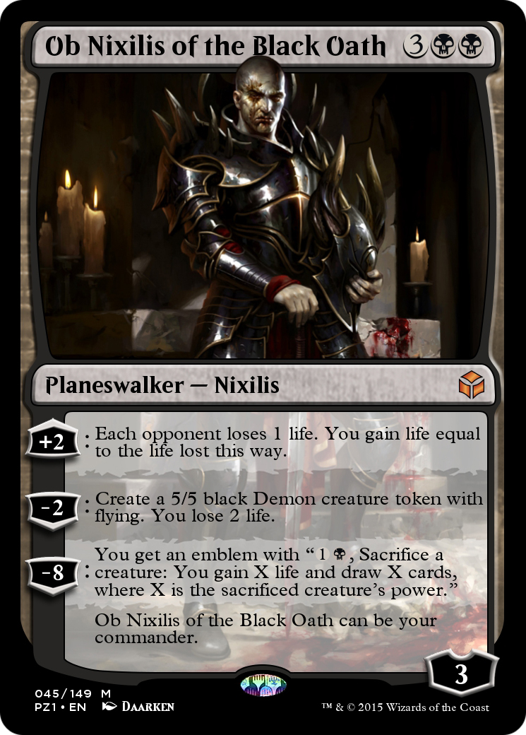 Ob Nixilis of the Black Oath (PZ1-045) - Legendary Cube Prize Pack Foil