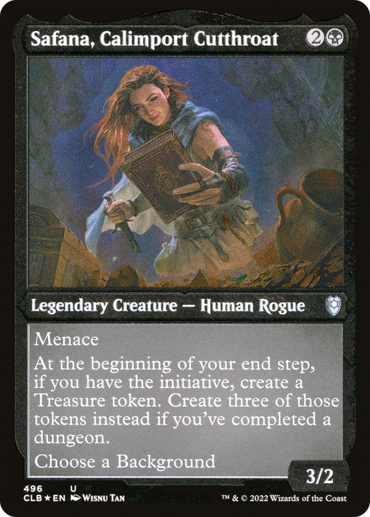 Safana, Calimport Cutthroat (CLB-496) - Commander Legends: Battle for Baldur's Gate Etched Foil