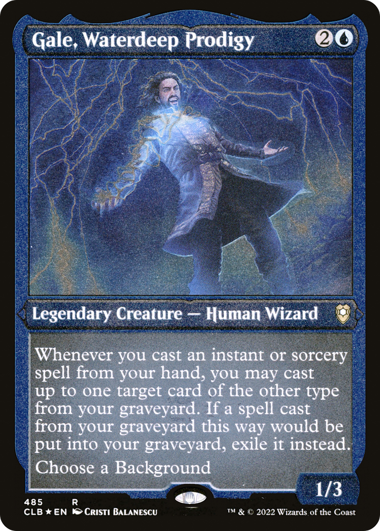 Gale, Waterdeep Prodigy (CLB-485) - Commander Legends: Battle for Baldur's Gate Etched Foil