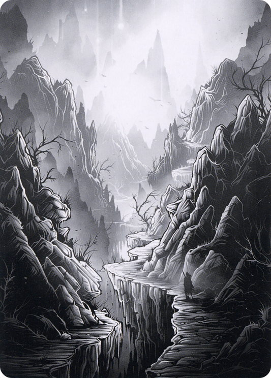 Mountain // Mountain (AMID-079) - Midnight Hunt Art Series (Borderless) Foil