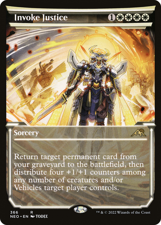 Invoke Justice (Showcase) (NEO-366) - Kamigawa: Neon Dynasty: (Showcase)