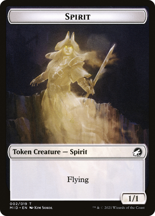 Spirit (TMID-002) - Innistrad: Midnight Hunt Tokens Foil