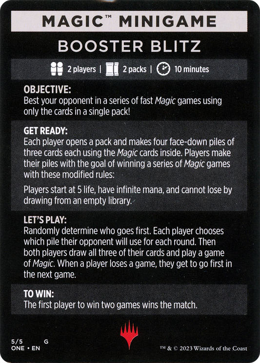 Booster Blitz (MONE-005) - Phyrexia: All Will Be One Minigames