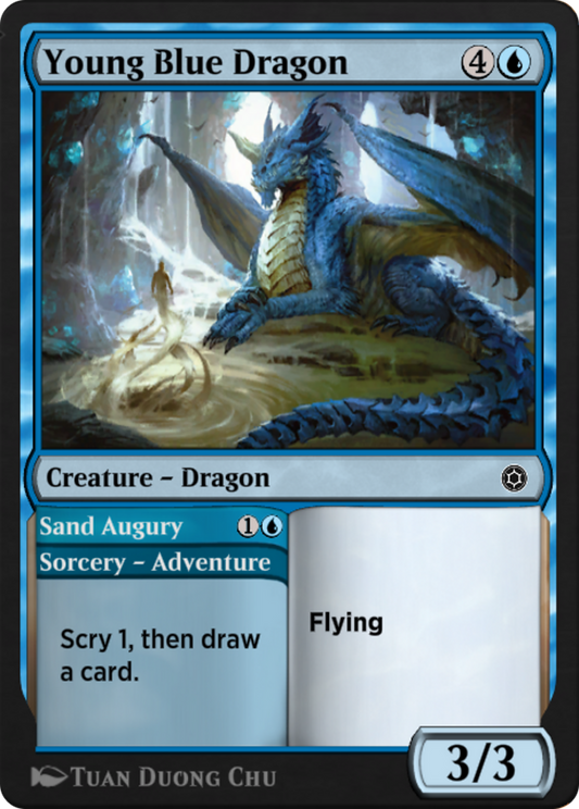 Young Blue Dragon // Sand Augury (HBG-138) - Alchemy Horizons: Baldur's Gate